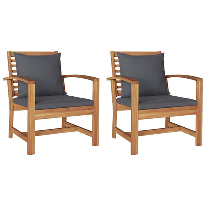 Gartenstühle 2 pcs Natur 60 x 65 x 76.5 cm Teak-Massivholz