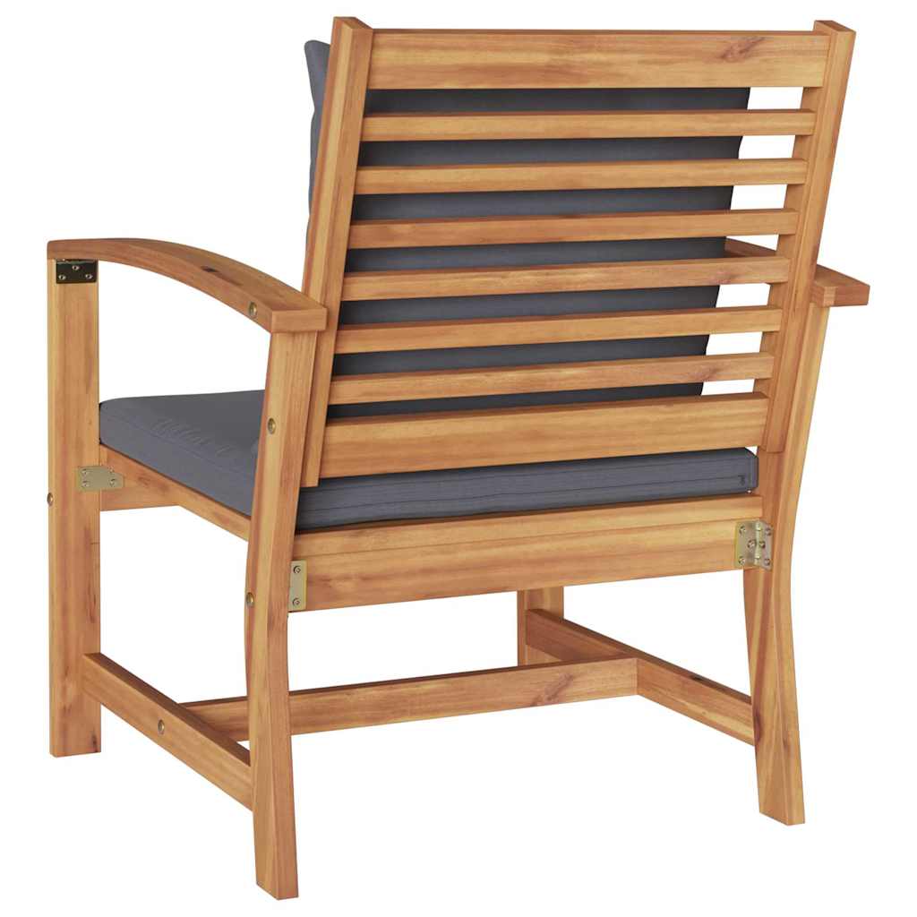 Gartenstühle 2 pcs Natur 60 x 65 x 76.5 cm Teak-Massivholz