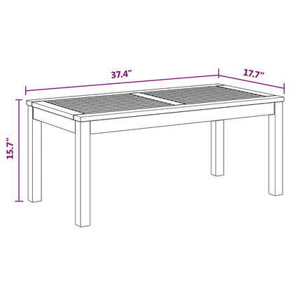 Gartentisch Natur 95 x 45 x 40 cm Teak-Massivholz