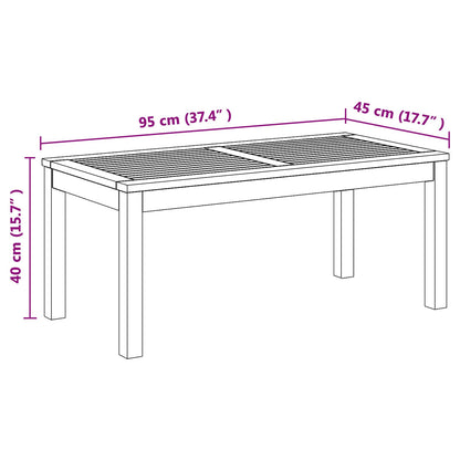 Gartentisch Natur 95 x 45 x 40 cm Teak-Massivholz