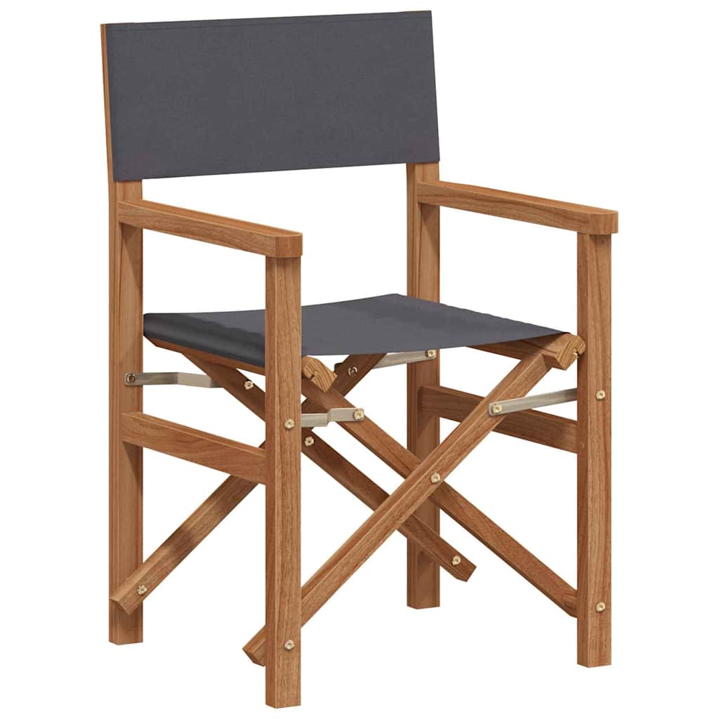Folding Director's Chair Grau 56 x 54 x 87 cm Massivholz Teak