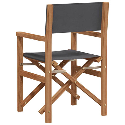 Folding Director's Chair Grau 56 x 54 x 87 cm Massivholz Teak