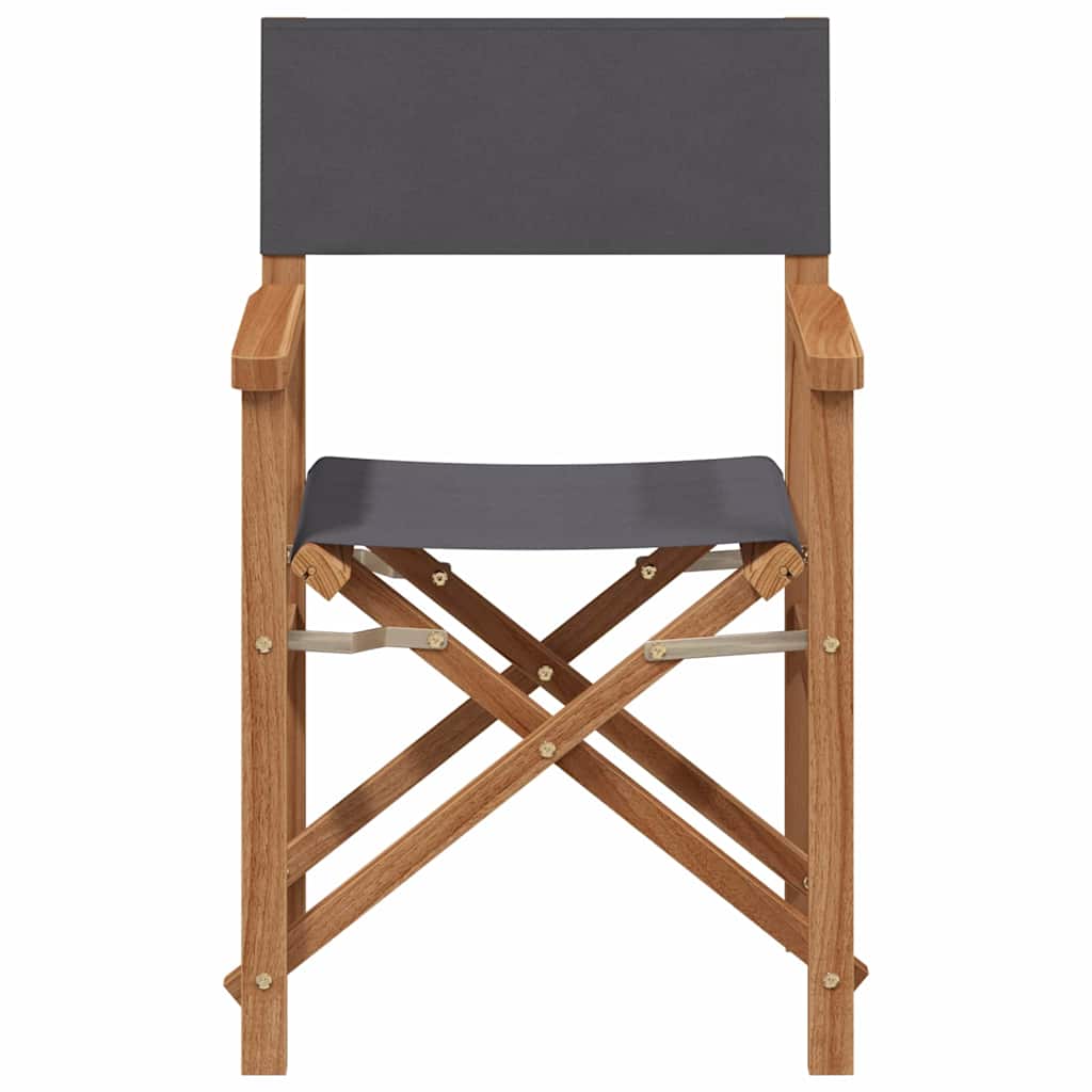 Folding Director's Chair Grau 56 x 54 x 87 cm Massivholz Teak