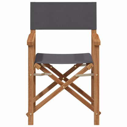 Folding Director's Chair Grau 56 x 54 x 87 cm Massivholz Teak