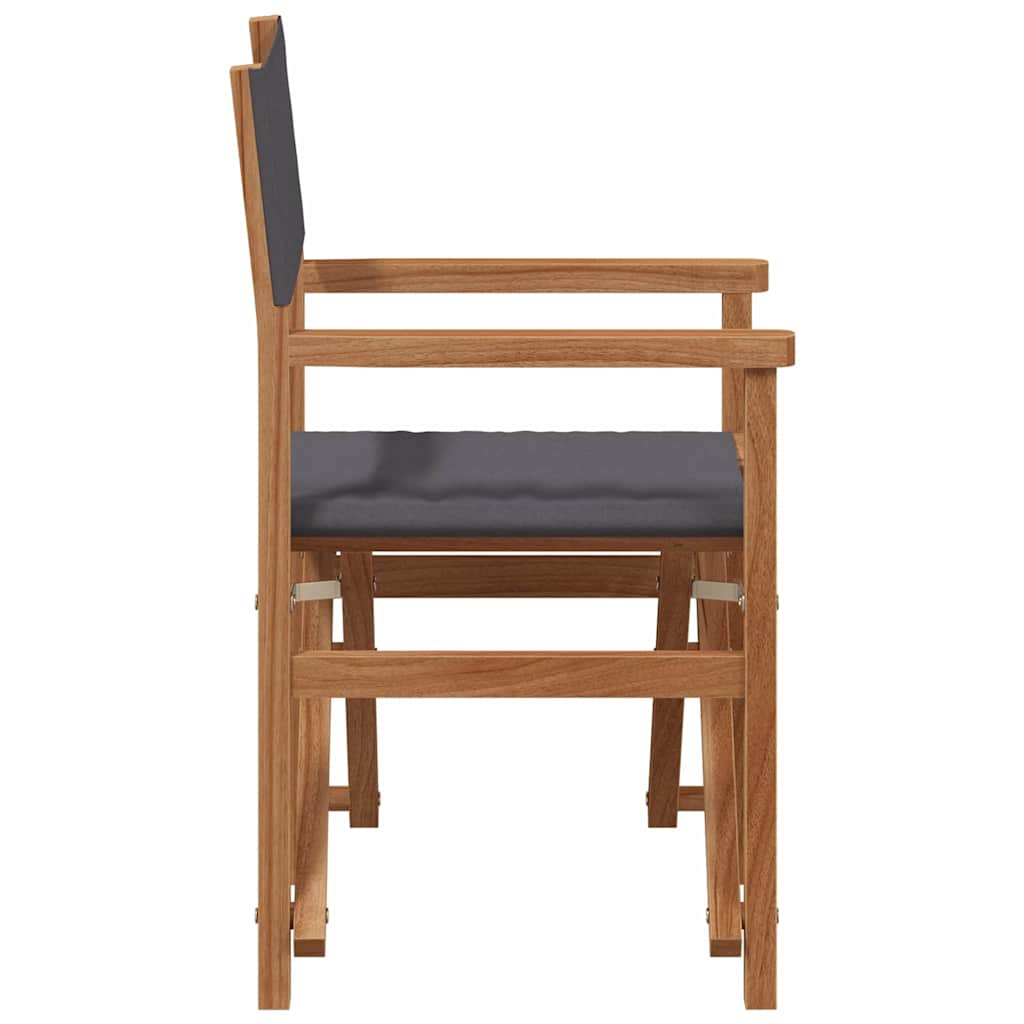 Folding Director's Chair Grau 56 x 54 x 87 cm Massivholz Teak