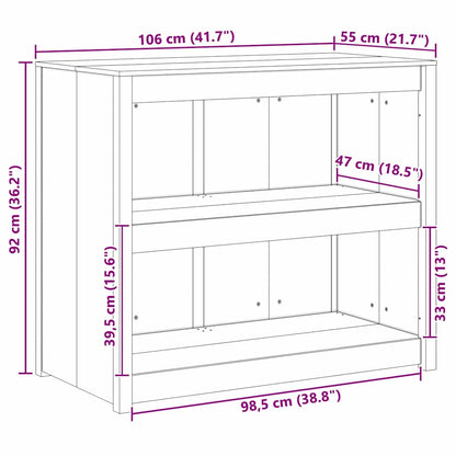 Küchenschrank mit Regal Braun Eichen-Optik 106 x 55 x 92 cm
