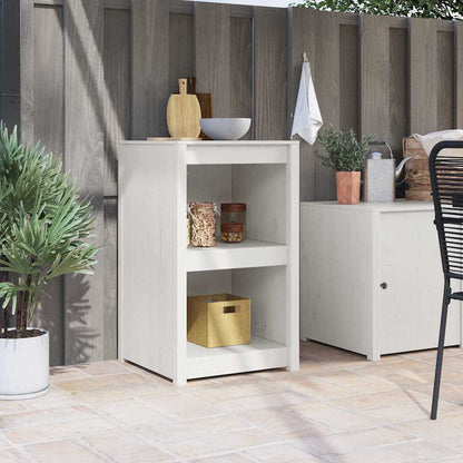 Küchenschrank mit Regal Weiß 55 x 55 x 92 cm Massivholz Kiefer