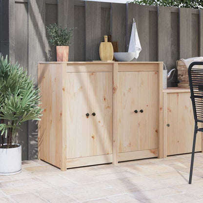 Küchentür mit Tür 2 pcs Creme 50 x 9 x 82 cm Massivholz Kiefer
