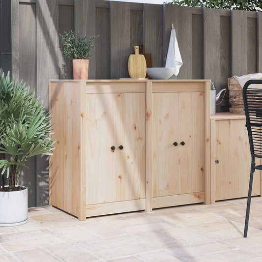 Küchentür mit Tür 2 pcs Creme 50 x 9 x 82 cm Massivholz Kiefer