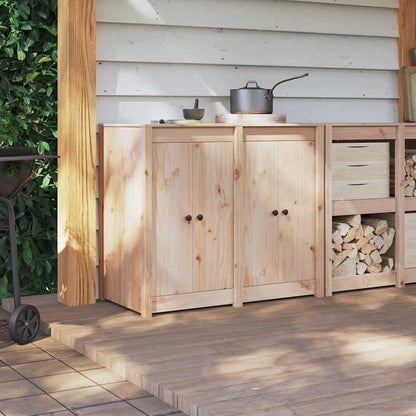 Küchentür mit Tür 2 pcs Creme 50 x 9 x 82 cm Massivholz Kiefer