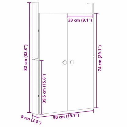Küchentür mit Tür 2 pcs Creme 50 x 9 x 82 cm Massivholz Kiefer