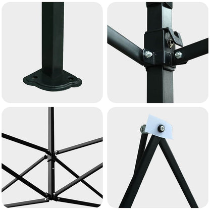 Gewächshaus mit Dach Grün 200 x 200 x 300 cm Stahl