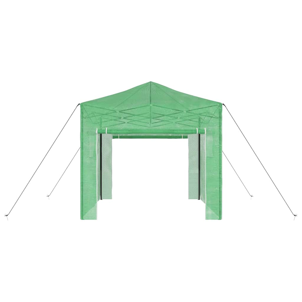 Gewächshaus mit Dach Grün 290 x 290 x 315 cm Stahl
