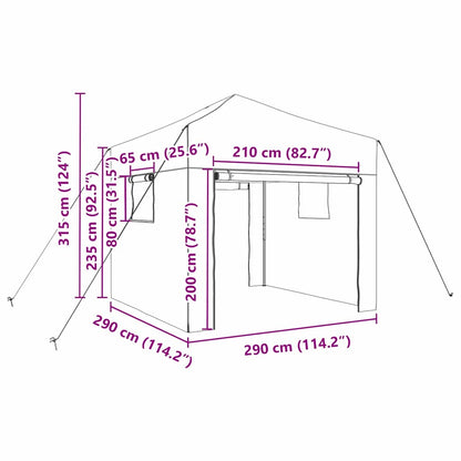 Gewächshaus mit Dach Grün 290 x 290 x 315 cm Stahl