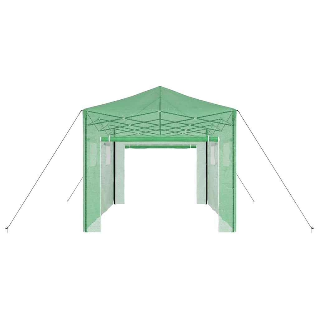 Gewächshaus mit Dach Grün 290 x 430 x 315 cm Stahl