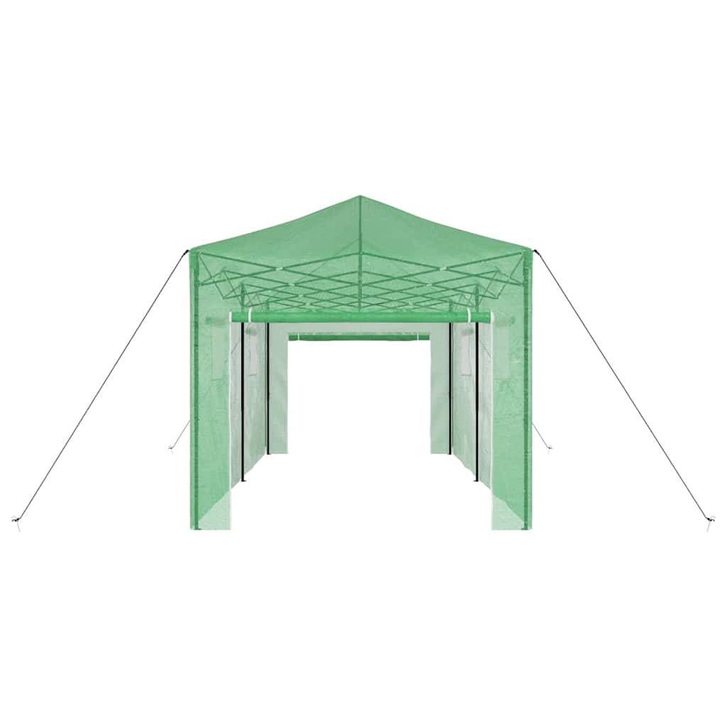 Gewächshaus mit Dach Grün 290 x 580 x 315 cm Stahl