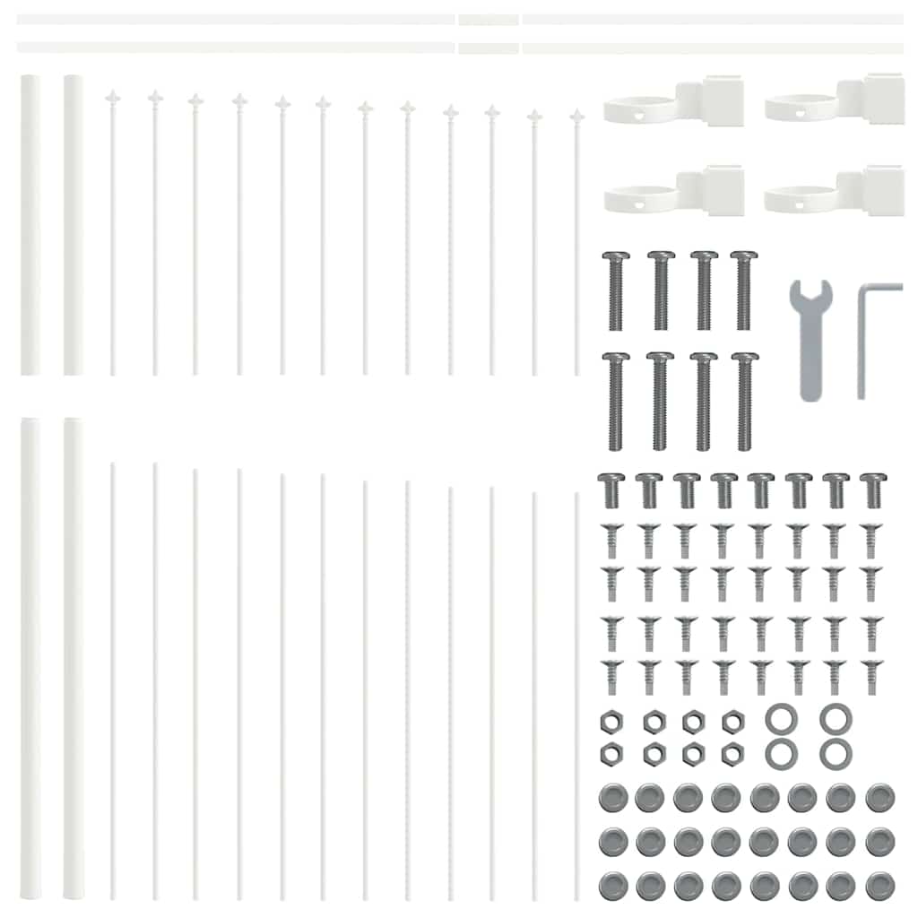 Gartenzaun Weiß 170 x 125 cm Pulverbeschichteter Stahl
