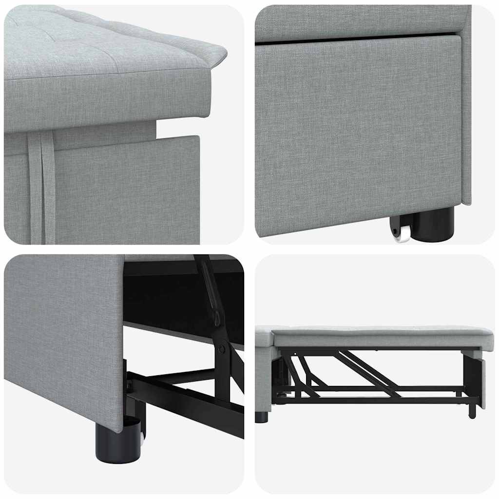 Sofa Bett Hellgrau 194 x 67 x 37 cm Stoff