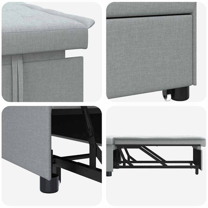 Sofa Bett Hellgrau 194 x 67 x 37 cm Stoff