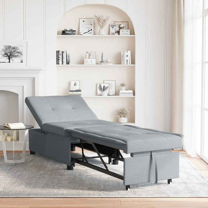 Sofa Bett Hellgrau 194 x 67 x 37 cm Stoff