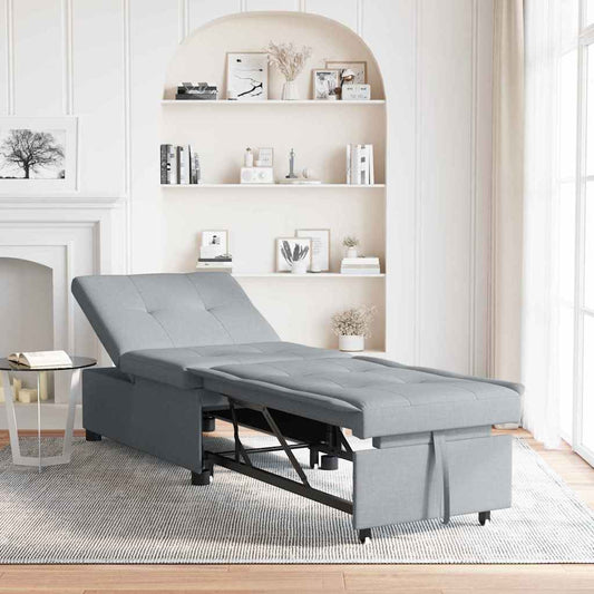 Sofa Bett Hellgrau 194 x 67 x 37 cm Stoff
