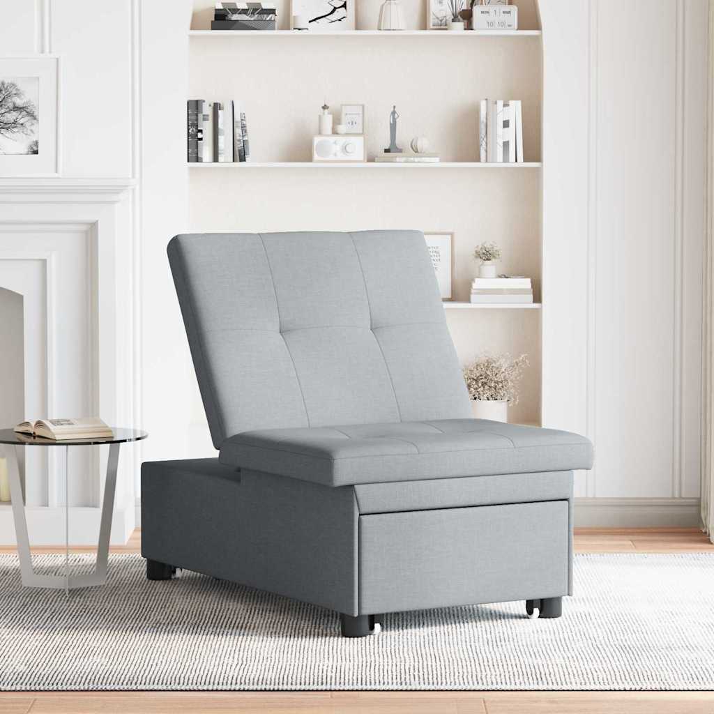 Sofa Bett Hellgrau 194 x 67 x 37 cm Stoff