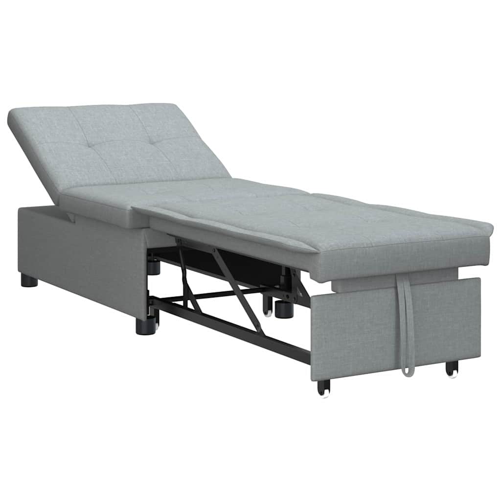 Sofa Bett Hellgrau 194 x 67 x 37 cm Stoff