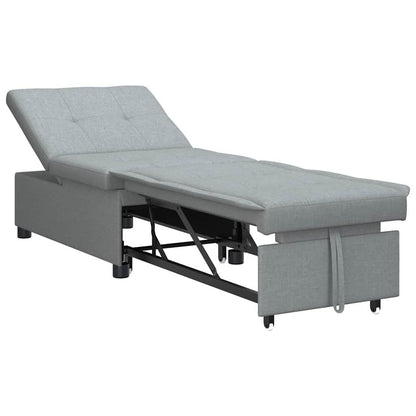 Sofa Bett Hellgrau 194 x 67 x 37 cm Stoff