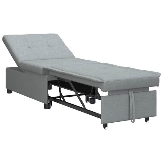 Sofa Bett Hellgrau 194 x 67 x 37 cm Stoff