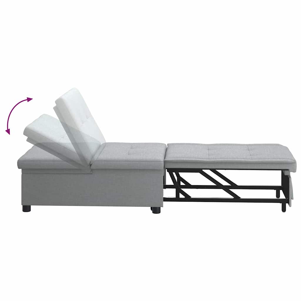 Sofa Bett Hellgrau 194 x 67 x 37 cm Stoff