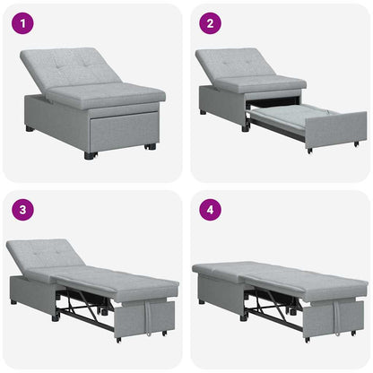 Sofa Bett Hellgrau 194 x 67 x 37 cm Stoff