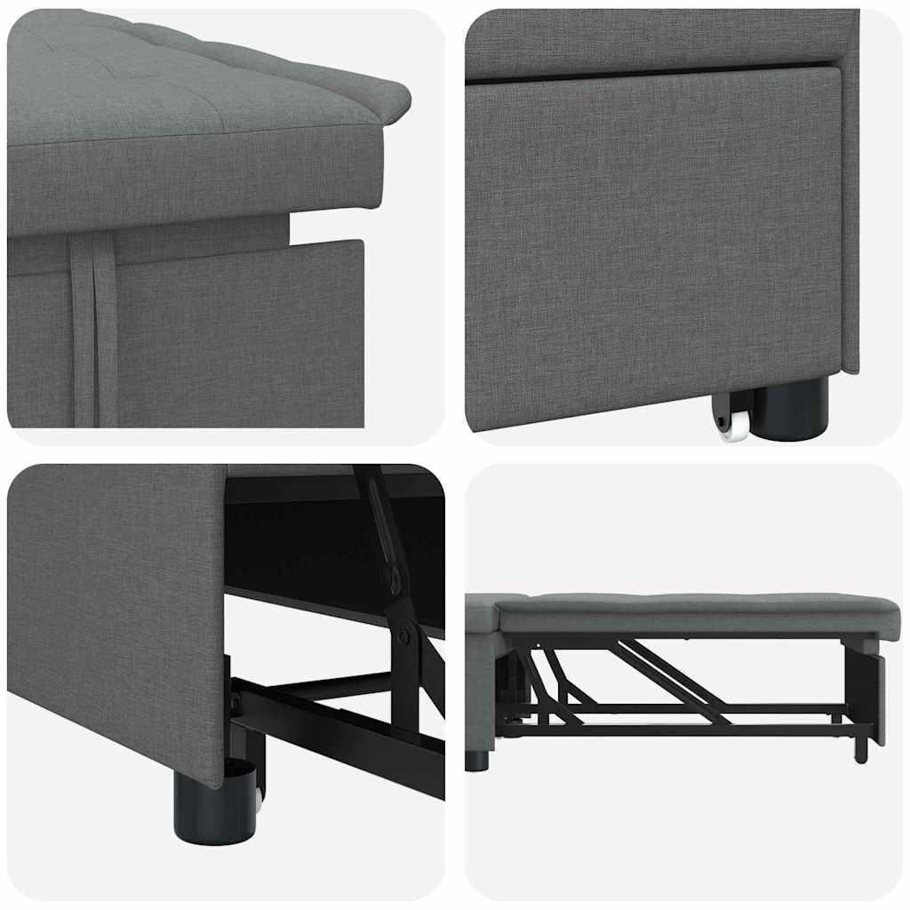 Sofa Bett Dunkelgrau 194 x 67 x 37 cm Stoff