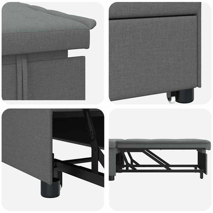 Sofa Bett Dunkelgrau 194 x 67 x 37 cm Stoff