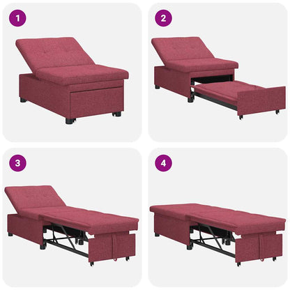 Sofa Bett Rot 194 x 67 x 37 cm Stoff