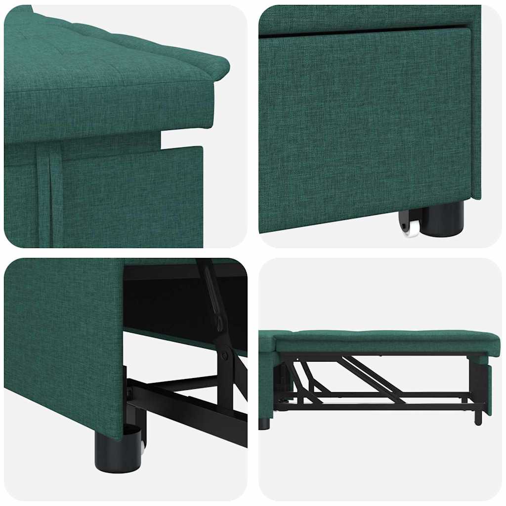 Sofa Bett Dunkelgrün 194 x 67 x 37 cm Stoff