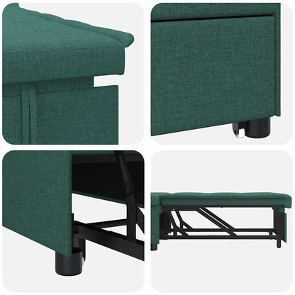Sofa Bett Dunkelgrün 194 x 67 x 37 cm Stoff