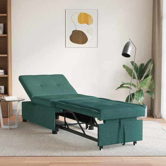 Sofa Bett Dunkelgrün 194 x 67 x 37 cm Stoff