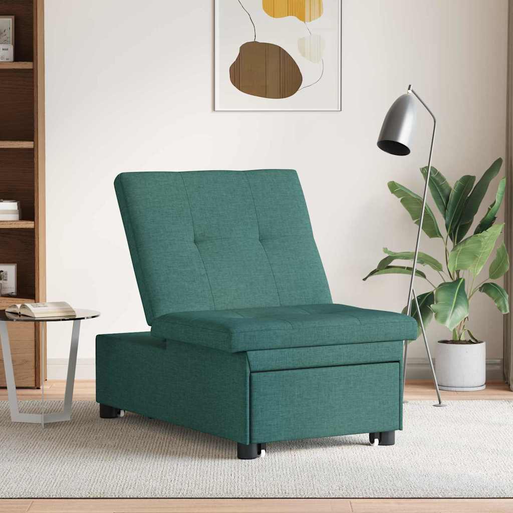 Sofa Bett Dunkelgrün 194 x 67 x 37 cm Stoff