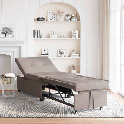 Sofa Bett Taupe 194 x 67 x 37 cm Stoff