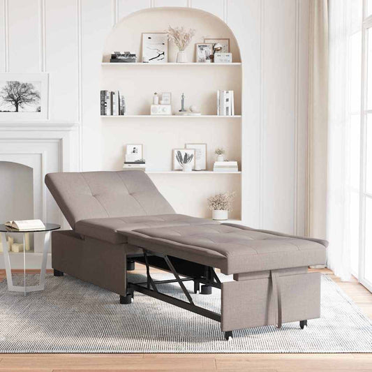 Sofa Bett Taupe 194 x 67 x 37 cm Stoff