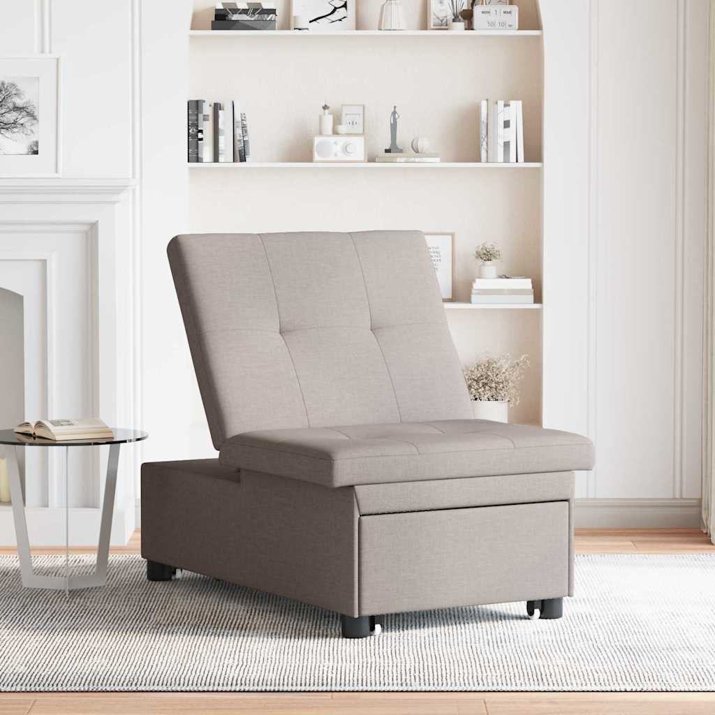 Sofa Bett Taupe 194 x 67 x 37 cm Stoff