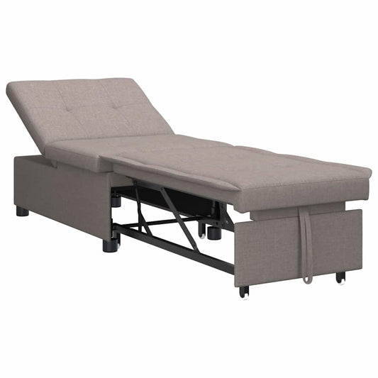 Sofa Bett Taupe 194 x 67 x 37 cm Stoff
