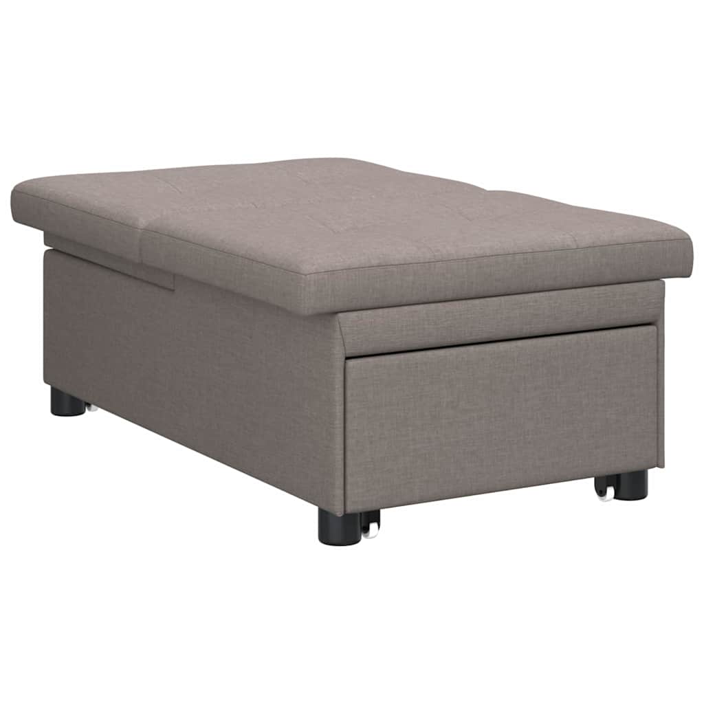 Sofa Bett Taupe 194 x 67 x 37 cm Stoff