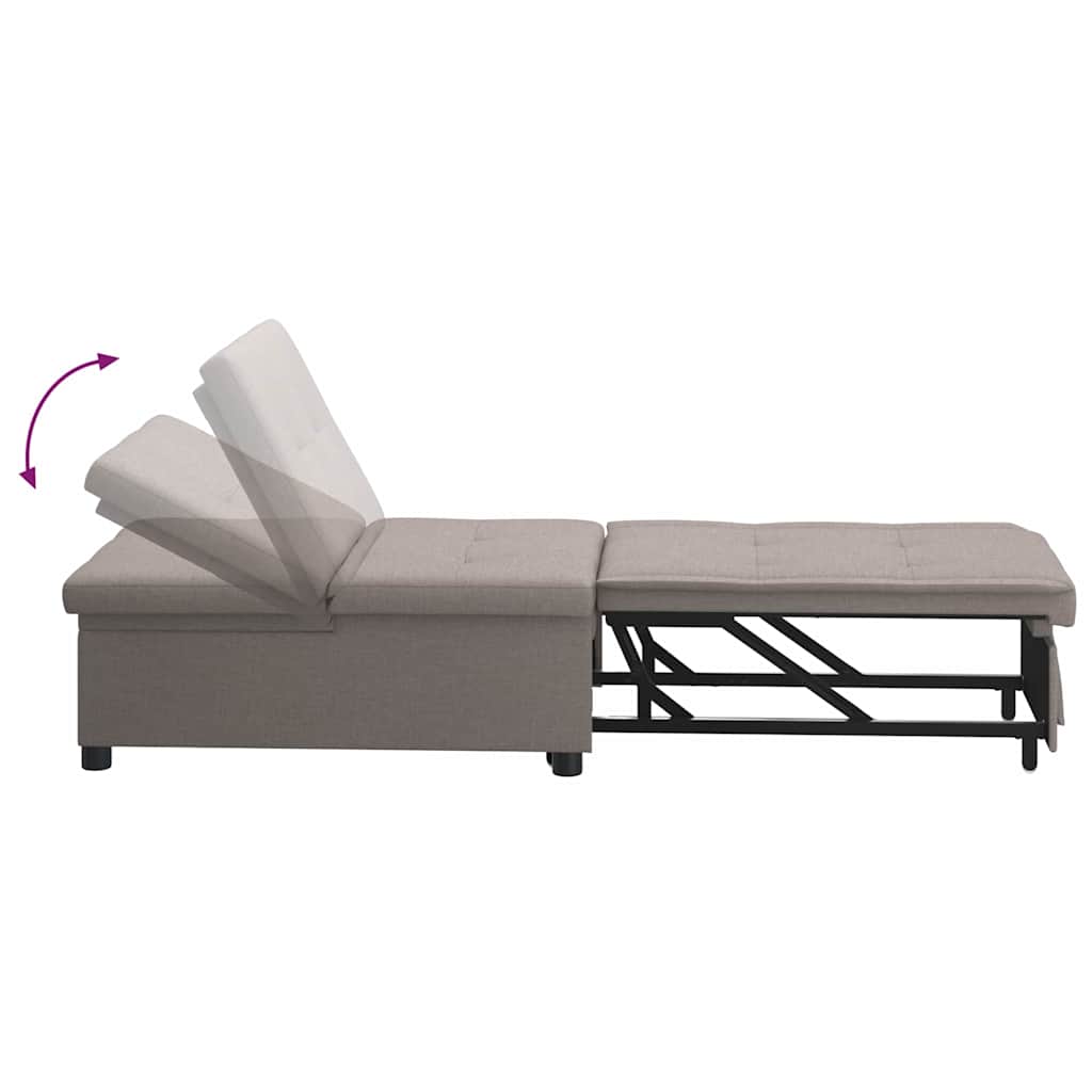 Sofa Bett Taupe 194 x 67 x 37 cm Stoff