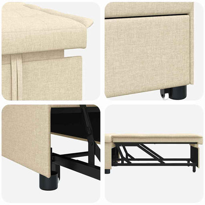 Sofa Bett Creme 194 x 67 x 37 cm Stoff