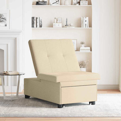 Sofa Bett Creme 194 x 67 x 37 cm Stoff