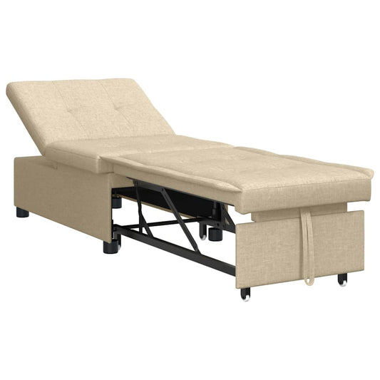 Sofa Bett Creme 194 x 67 x 37 cm Stoff