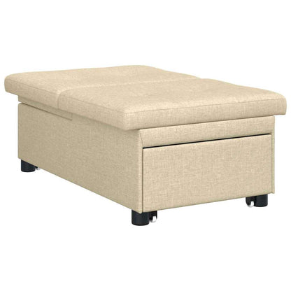 Sofa Bett Creme 194 x 67 x 37 cm Stoff