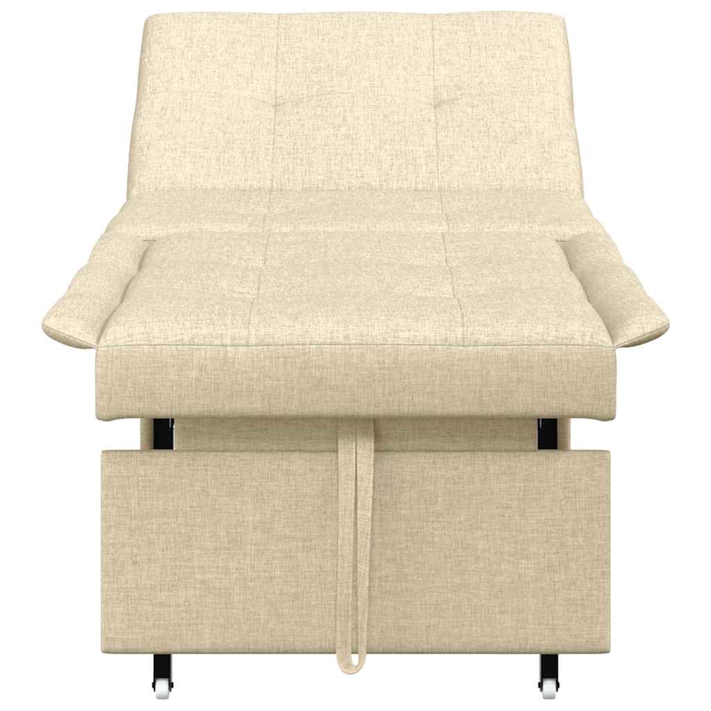 Sofa Bett Creme 194 x 67 x 37 cm Stoff