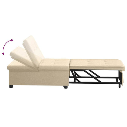 Sofa Bett Creme 194 x 67 x 37 cm Stoff